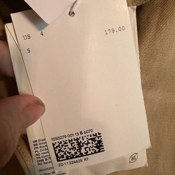 NWT & Other Stories balloon sleeve trench coat in beige Size 4 - Picture 4 of 5